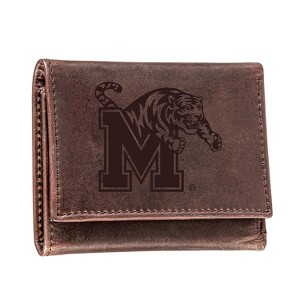 Evergreen NCAA Memphis Tigers Brown Leather Trifold Wallet Officially Licensed with Gift Box - 1 of 1