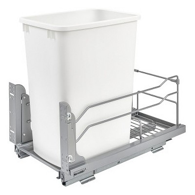 Rev-A-Shelf - 53WC-1535SCDM-117 - Single 35 qt. Pull-Out Silver Waste Container