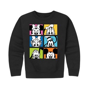 Boys' - Disney - Mickey Friends Grid Graphic Long Sleeve Fleece Sweatshirt - 1 of 4
