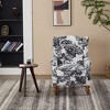 KWPZQEB Mid-Century Accent Chair with Coffee Table, Lounge Armchair with Upholstered & Wood Legs, Vintage High-Back Reading Chair for Living Room - 2 of 4