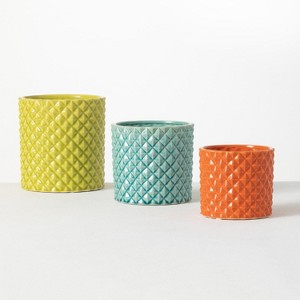 Sullivans Set of 3 Small Ceramic Planters 7.25"H  5.75"H  & 4.75"H - 1 of 4