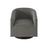 Okak Modern 360° Swivel Chair Accent Chair with Soft Cushion Barrel Sofa Chair with Wood Garland Base for Lounge Bedroom Office - 2 of 4