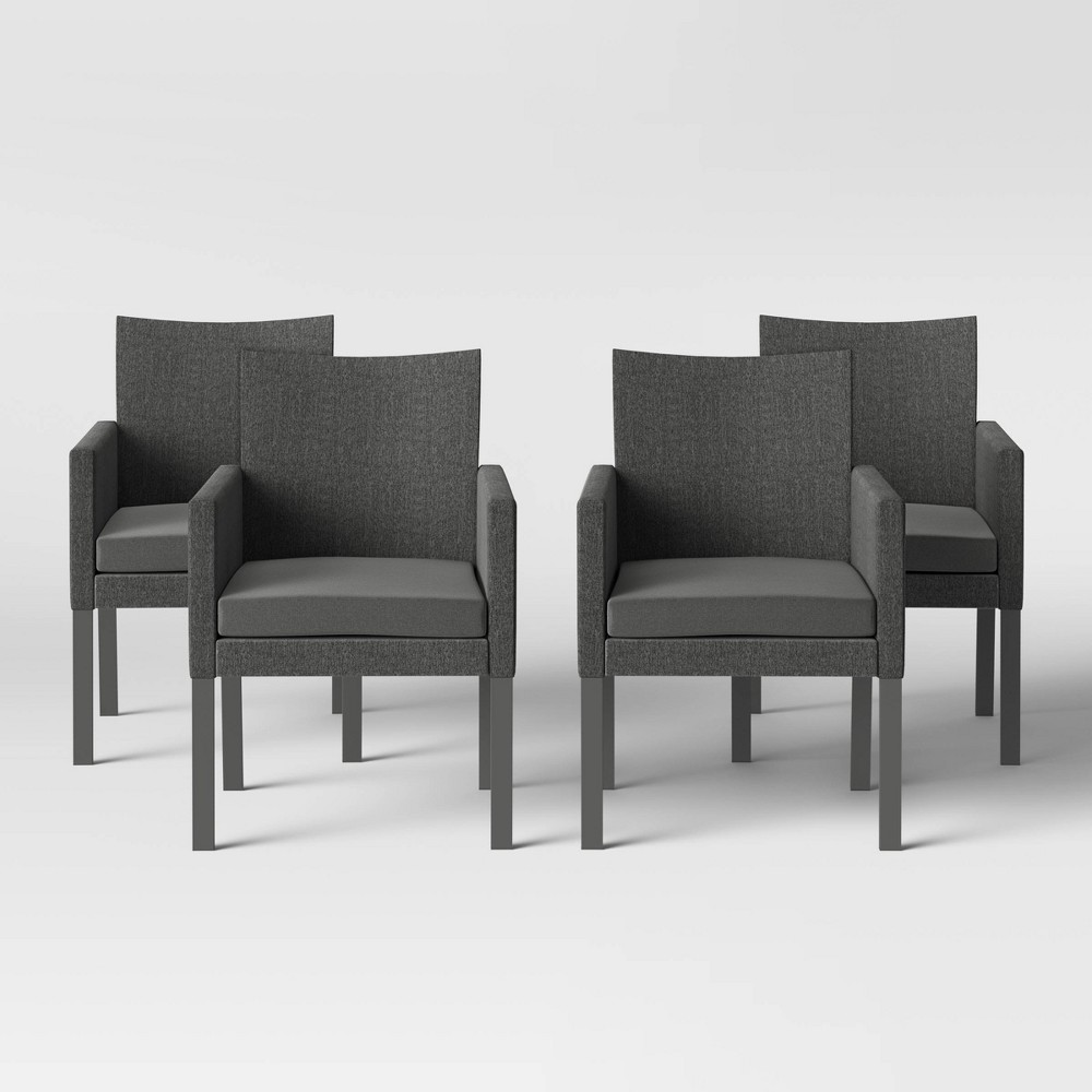 Howell 4pk Upholstered Patio Dining Chair – Gray – Project 62 For Sale
