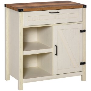 Farmhouse Sideboard Buffet Cabinet, Rustic Barn Door Kitchen Cabinet, Accent Cabinet with Storage for Living Room - 1 of 4