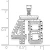 Black Bow Jewelry 14k White Gold, Varsity Collection, Large D/C Pendant, Number 48 - 2 of 3