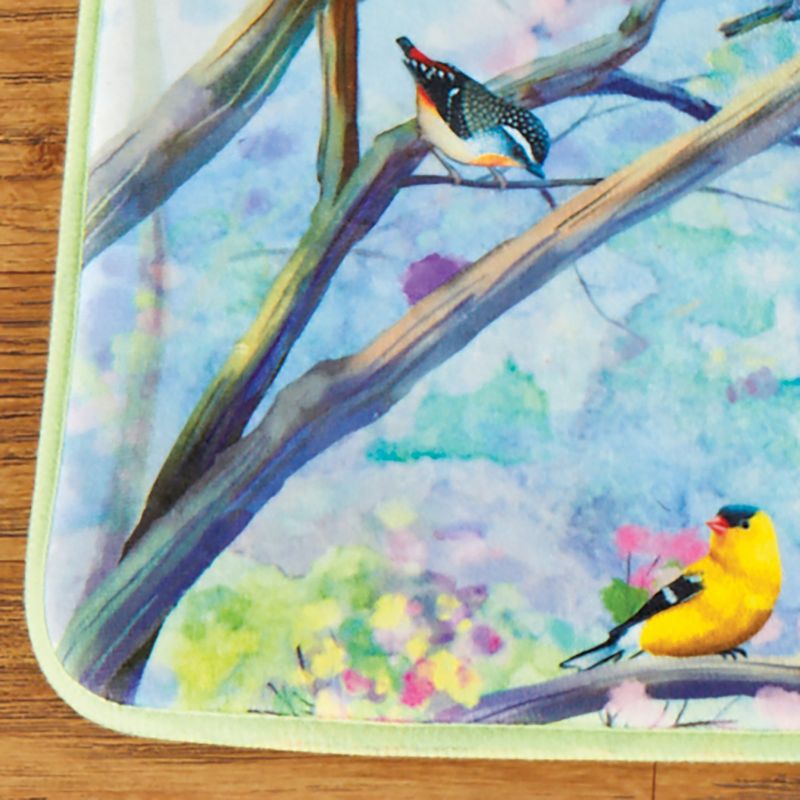 Collections Etc Colorful Birds on Branch Cushioned Math Mat 20X30, 3 of 4
