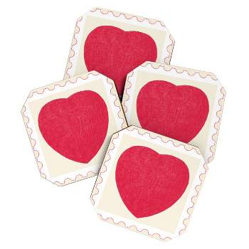 El buen limon Heart and love stamp Coaster Set - Deny Designs