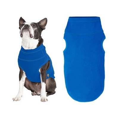 Gooby Microfiber Stretch Fleece Vest Dog Sweater Blue, 6X