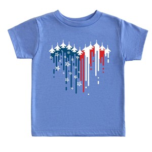 The Juniper Shop Patriotic Plane Heart Toddler Short Sleeve Tee - 1 of 4