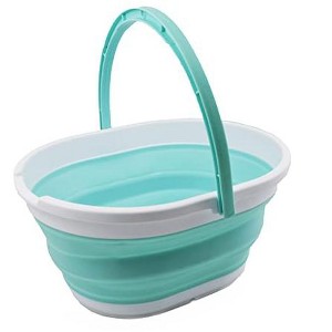 SAMMART Collapsible Basket with Handle/ Portable Outdoor Picnic Container 11L (2.9 Gallon) - 1 of 4