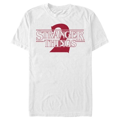 Men's Stranger Things Bold Logo T-shirt - White - Large : Target