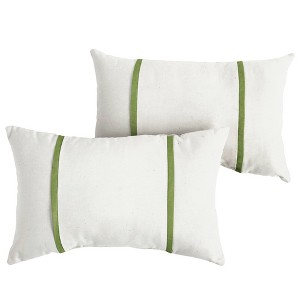2pk Sorra Home Sunbrella Double Petite Flange Indoor Outdoor Throw Pillow Sets - 1 of 4