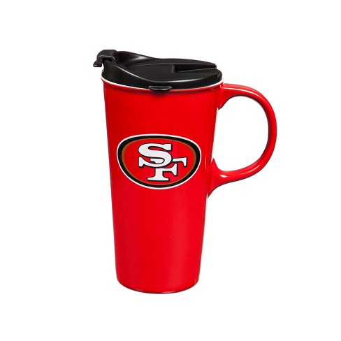 Evergreen San Francisco 49ers, 17oz Ceramic Travel Mug With Lid - New
