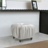 Gracie Pleated Decorative Ottoman Satin, Flint Grey Satin - 4 of 4