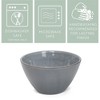 Elanze Designs Slant Side Glossy Ceramic 6.5 inch Contemporary Serving Bowl, Ice Grey - 2 of 4
