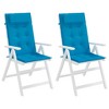 vidaXL High-Back Chair Cushions 2-Piece Set - Light Blue Oxford Fabric, Soft Foam Fiber Filled, Water-Resistant Outdoor/Indoor Cushions - 4 of 4