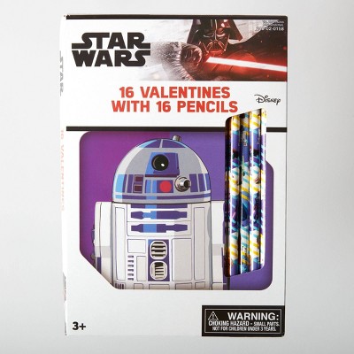 Star Wars 16ct Valentine's Day Classroom Exchange Cards with Pencils - Paper Magic
