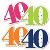 Big Dot of Happiness 40th Birthday - Cheerful Happy Birthday - Forty Shaped Decorations DIY Colorful Fortieth Birthday Party Essentials - Set of 20 - 2 of 4