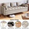 Sofa Couch Faux Leather 3-Seater Sofas with Hand Stitched Comfortable Cushion, Modern Design with Gold Metal Legs and Lift-Up Storage for Living Room - 4 of 4