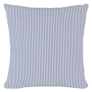 Navy Stripe Throw Pillow - Skyline Furniture: Indoor Linen & Cotton, Zipper Closure, Removable Cover - 1 of 4