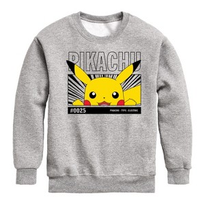 Boys' - Pokémon - Peeking Pikachu Graphic Long Sleeve Fleece Sweatshirt - 1 of 4