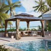 Erommy 12 x 14 FT Hardtop Gazebo, Outdoor Gazebo with Polycarbonate Double Canopy, Aluminum Gazebo for Patios - 4 of 4