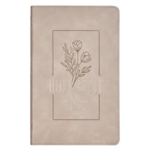 KJV Bible Gift Edition Faux Leather Taupe - (Leather Bound) - 1 of 1