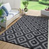 Waterproof, Plastic Straw Area Rug, Large Floor Mat Reversible, Geometric RV Mat for Patio Porch Balcony Backyard  Camping - 3 of 4