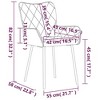 vidaXL Dining Chairs, 2 Pcs, Dark Gray Fabric - 3 of 4