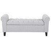 Fabric Storage Ottoman, Modern Button Tuft Storage Bench With Rolled Arms, Soft Entryway Ottoman With Sturdy Legs - 2 of 4
