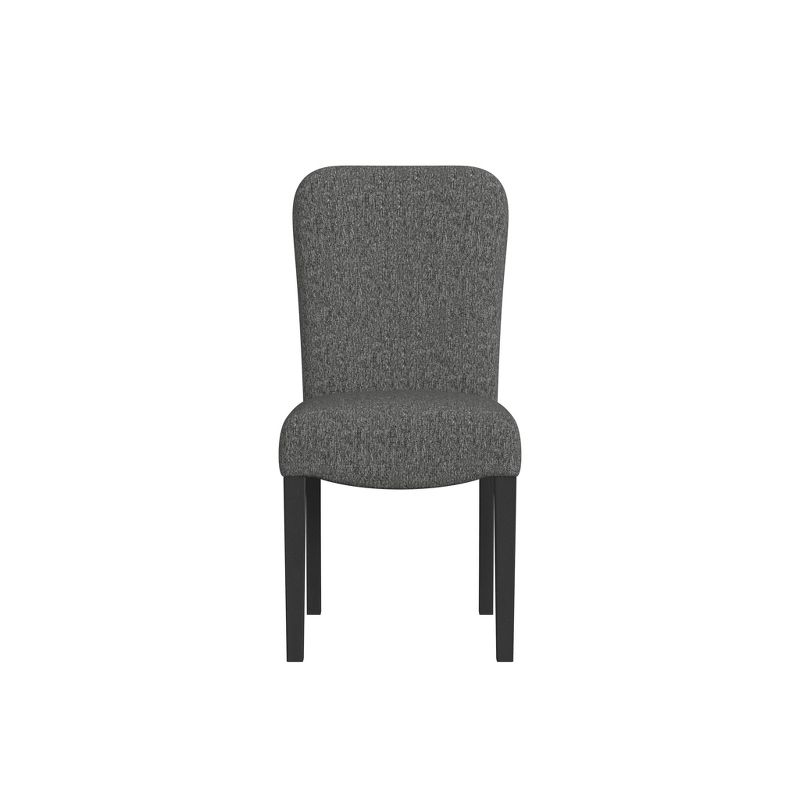 Set of 2 Rounded Back Upholstered Dining Chairs Black - HomePop, 1 of 13