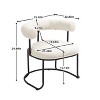 CAVINAS Boucle Dining Chairs Set of 2, Round Upholstered Kitchen Chairs with Half-Moon Backrest, Black Metal Legs - 4 of 4