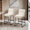 Milos Upholstered 26-inch Counter Height Stools, Set of 2- Leovsnove - 3 of 4