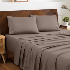 4 Piece Bed Sheet Set with Envelope Pillowcases - Ultra Soft - Bare Home - 1 of 4