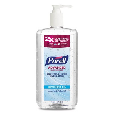 Purell Advanced Hand Sanitizer Refreshing Gel Pump Bottle - 33.8 fl oz