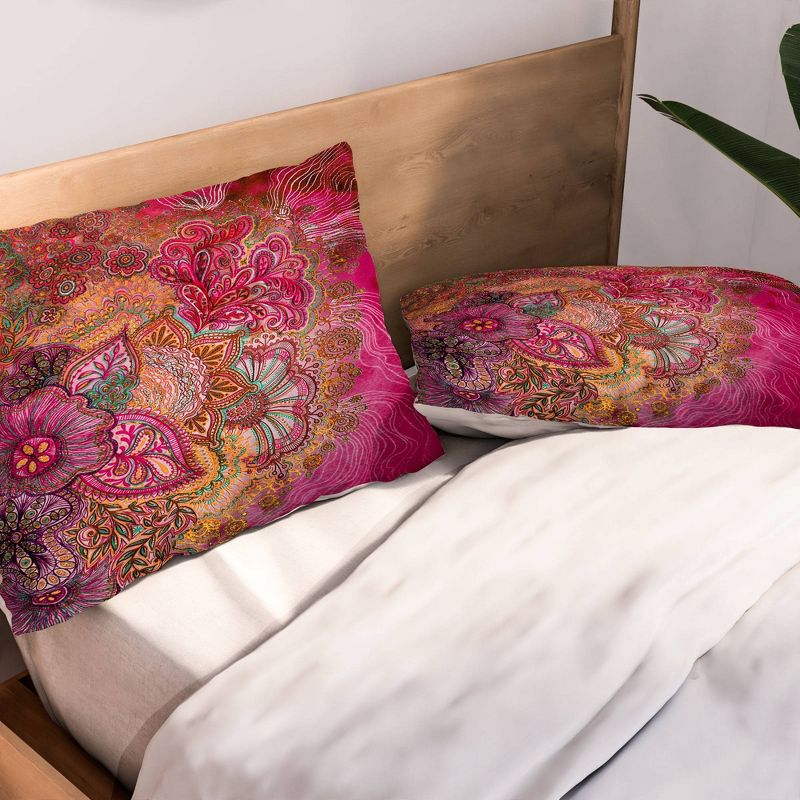Stephanie Corfee Flourish Berry Lightweight Pillowcase Standard Pink - Deny Designs, 3 of 5