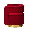 Velvet Edise Swivel Barrel Chair Living Room Accent Chair with Metal Base  | Karat Home - 3 of 4