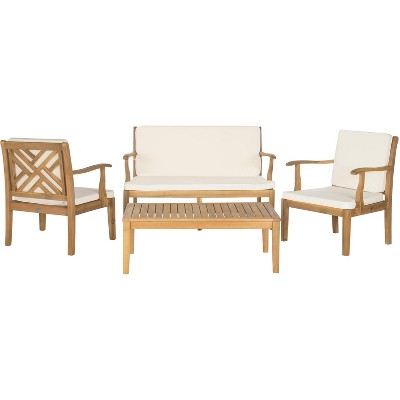Bradbury Brown 4-Piece Outdoor Patio Set with Cushions