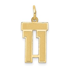 Black Bow Jewelry 14k Yellow Gold, Jersey Collection, Small Number 11 Pendant - 1 of 4