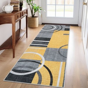 Washable Area Rug Modern Geometric Accent Rug, Non-Slip Contemporary Floor Mat - 1 of 4