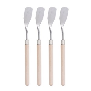 Unique Bargains Stainless Steel Wood Handle Flexible Polished Painting Mixing Scraper - 1 of 4