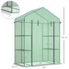 56" x 29" x 77" Walk-in Greenhouse, Garden Hot House with 3 Tier Shleves, Roll-Up Door and PE Cover - 3 of 4