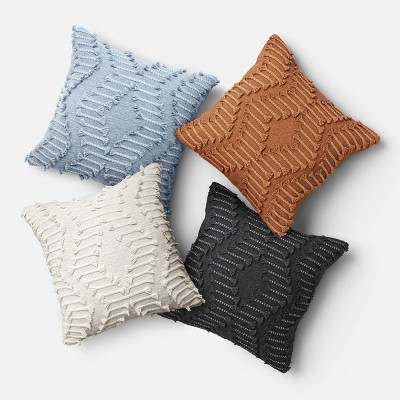 Chenille Diamond Patterned Square Throw Pillow - Threshold™