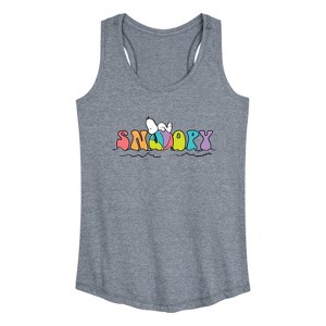 Women's - Peanuts - Snoopy Summer Beach Ball Graphic Racerback Tank - 1 of 4