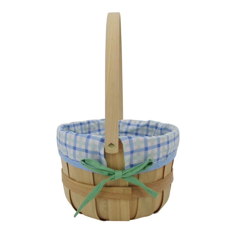 9&#34; Chipwood with Liner Easter Decorative Basket Cool Blue Plaid  - Spritz&#8482;, 2 of 6