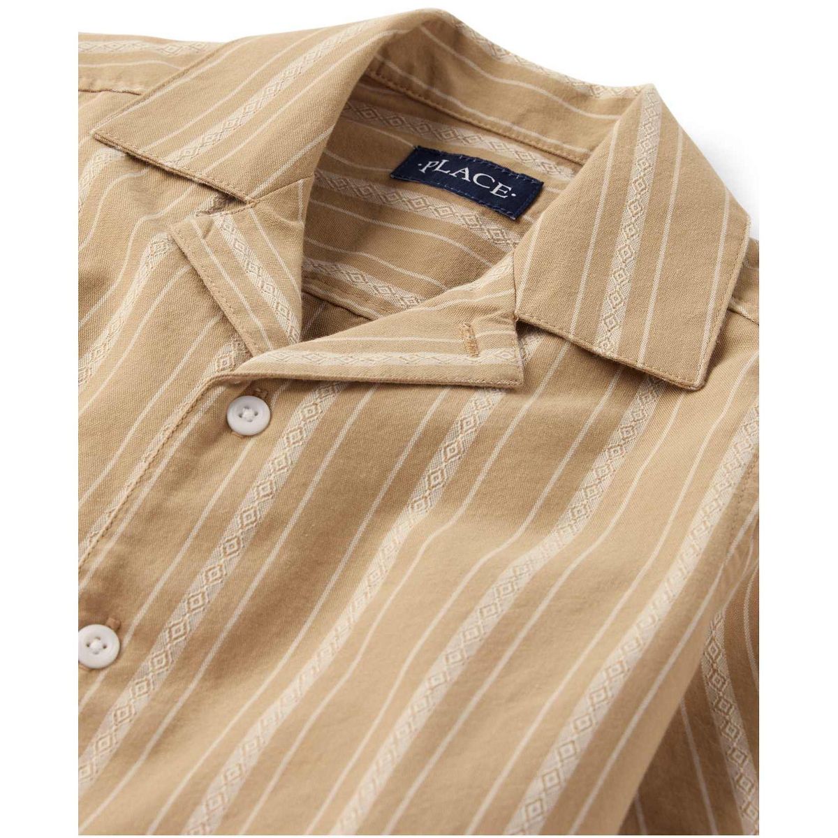 The Children's Place Boys Short Sleeve Embroidered Textured Button Up Shirt - thumbnail 2