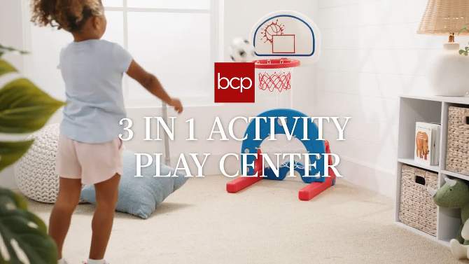 Best Choice Products 3-in-1 Toddler Basketball Hoop Sports Activity Center Grow With Me Play Set, 2 of 9, play video