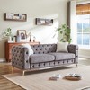 82.5-inch Deluxe Velvet Sofa with Chesterfield Tufted Buttons, Includes 2 Pillows, Solid Wood Frame and Metal Legs with High-Density Foam Cushions - 4 of 4
