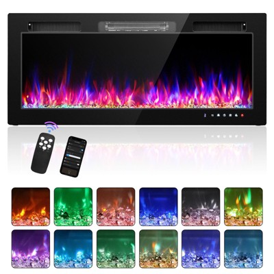 Karl Home 1500-Watt 42-inch Electric Fireplace Insert / Wall-Mounted Electric Fireplace with WIFI Function