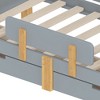 KTMBDW Twin/Full Bed Frame with Guardrail and 2 Drawers Solid Wood Platform Bed Frame for Kids and Teen,Easy Assemble - 4 of 4